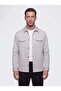 Gray Regular Fit Men's Shirt Coat with Front Pockets