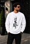 Men's Rebel Vertical Graffiti Printed Cycling Round Neck Casual Sweatshirt