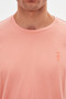 Slim Fit Clay Flat Embossed Printed T-Shirt - 4