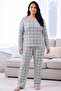 Plaid Patterned Thermal Fabric Ultra Soft Plus Size Oversized Knitted Pajama Set - 2