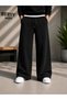 Winter Seasonal 2-Piece Men's Black Gray Straight-Leg Sweatpants - Breathable Fabric Soft Texture - 5