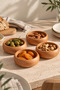 Set of 4 Wooden Bowls – Natural Wood Snack Bowl, Sauce Bowl, Breakfast and Presentation Bowl - 2