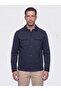 Navy Blue Regular Fit Men's Shirt with Front Pockets