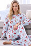 Blue Patterned Thermal Fabric Ultra Soft Knitted Pajama Set