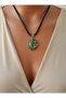Malahit Stone Design Necklace - - 4