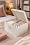 Foldable Storage Box with Lid, Fabric Label, Hard Body, 30X30X16Cm Dd157 - 2