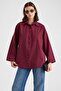 Spanish Style Loose Cotton Shirt Bordo 9365 - 5