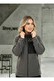 Smoked Women's Fleece Jacket with Front Piece Detail and 3 Pockets - 5
