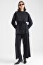 Premium Fabric Tunic Trousers with Shawl Accessories Black 9470-Tk - 5