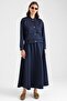 Torba Pocket Detailed Jacket Skirt Double Scuba Set Dark Blue 9469-Tk