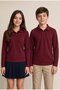 Burgundy Girls'/Boys' Long Sleeve Polo Collar School T-Shirt 24865 - 2