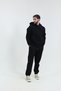 Black Men's 3-Strap Tracksuit Set with Side Pockets (Soft Puff Fabric)