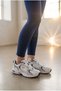 Women's Mesh Thick Sole Sneaker Lace-Up Comfortable Walking and Running Sports Shoes Retro Runner Casual Sneaker - 2