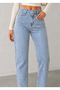 Women's Buzkar High Waist Front and Back Stoned Mom Jeans Denim Trousers - 2
