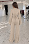 Women's Modal Double Suit with String Detail on the Back, Flounce Sleeves and Wide Legs 0247 - 4