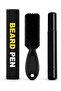 Beard Filling Pen Set with Blending Brush, Precision Pencil for Filling and Defining Sparse Areas, Natural-Looking Beard Grooming Kit for Men, Black, 2-Piece Set