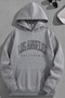 Unisex 3 Thread Cotton Gray Losangelesicibos Print Loose Fit Sweatshirt Hoodie