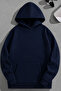 Unisex 3 Thread Cotton Navy Blue Koreafish Print Loose Fit Sweatshirt Hoodie - 2
