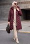 Quilted Coat Burgundy Hm2956 - 5