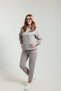 3 Thread Women's Tracksuit Set with Hooded Kangaroo Pocket, Soft Fleece Inside, Top and Bottom