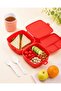 Self-fed feeding box with fork and spoon, 4-compartment, 2-tier - 2