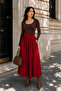 Lorenza Red Flared Skirt