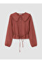Brown Bebe Collar Plaid Women's Shirt - 5
