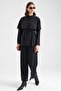 Premium Fabric Tunic Trousers with Shawl Accessories Black 9470-Tk - 4