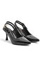 Women's Pointed Toe 8 cm New Trend Heeled Closed Toe Open Back Full Mold Classic Heeled Shoes - 3
