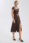 Faux Suede Dress with Chain Buckle - 2