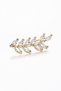 Women's Gold Color Zircon Stone Leaf Model Ear Cuff Earrings - 3
