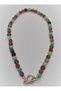 Jade Natural Stone t Lock Necklace - Multi-Colored - - 2