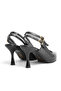 Women's Pointed Toe 8 cm New Trend Heeled Closed Toe Open Back Full Mold Classic Heeled Shoes - 5
