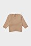 Girl's Beige Rabbit Figured Long Sleeve Knit Sweater - 2