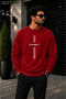 Men's Street Style Orbit Minimalist Printed Cycling Round Neck Casual Sweatshirt