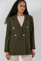 Women's Double-Breasted Collar Blazer Jacket 1302 - Khaki - 4