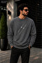 Men's Airplane Trace Stripe Minimal Graphic Printed Cycling Round Neck Casual Sweatshirt