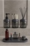 Smoked Glass Bathroom Set with Stand |   425 ml |   Glass Soap Dish, Toothbrush Holder, Room Essence |   220 ml Ocean - 4