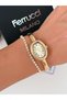 Steel Cord Bracelet Model Women's Wristwatch 3 Atm Waterproof 2 Years Warranty + Bracelet Gift - 3