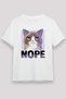 Nope Printed Unisex White T-Shirt