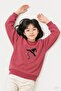 Girl's Appliqued Embroidered Crew Neck 2-Piece Sweatshirt - 6