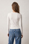 95% Cotton 5% Lycra Body-Fitting Magic Fit Women's Slim Fit Stretch Long Sleeve T-Shirt Compact Combed Single Jersey Slim Fit Flexible Basic White T-Shirt Elastane Blouse - 6