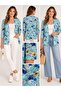 Women's Curve Day and Night Tulle Fabric Patterned Stylish Jacket Cardigan - 5