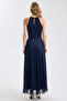 Halter Neck Pleated Maxi Dress - 5