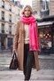 Puffy Soft Textured Thick Tasseled Women's Scarf Oversized Winter Shoulder Shawl Fuchsia - 2