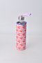 Glass Water Bottle with Case 750 ml Cherry Patterned – Protected with Steel Lid and Carrying Strap for Sports, School, Office, Detox Water Bottle - 3