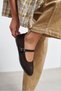 Jade Bitter Brown Suede Leather Double Buckle Detail Flat Sole Women's Ballerinas - 7