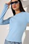 Women's Fingerless Soft Textured Flexible Long Sleeve Bady - 2