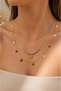 Gold Yellow Butterfly Pendant, Dorica Beads and Star Detailed 3-Piece Necklace Set