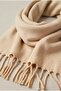 Puffy Soft Textured Thick Tasseled Women's Scarf Oversized Winter Shoulder Shawl Beige - 4